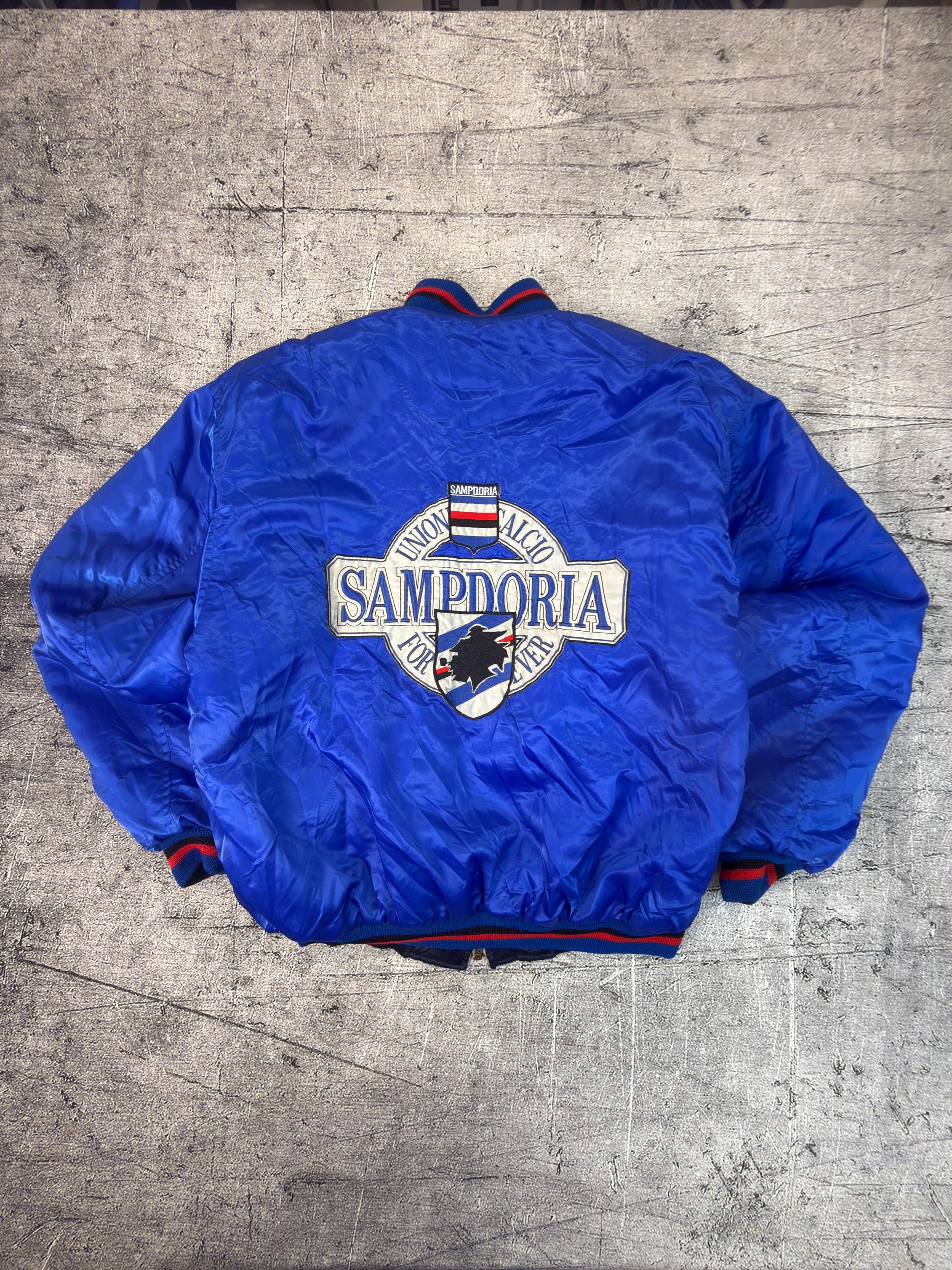 90s Vintage ASICS U.C. Sampdoria Reversible Bomber Jacket 