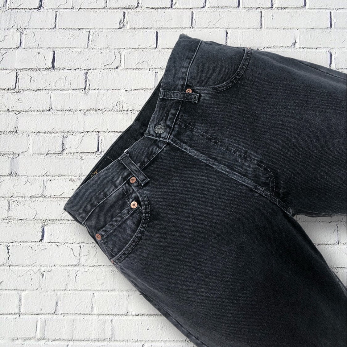 Vintage Levi's 517 Bootcut Jeans: 90s High Waisted Faded Black
