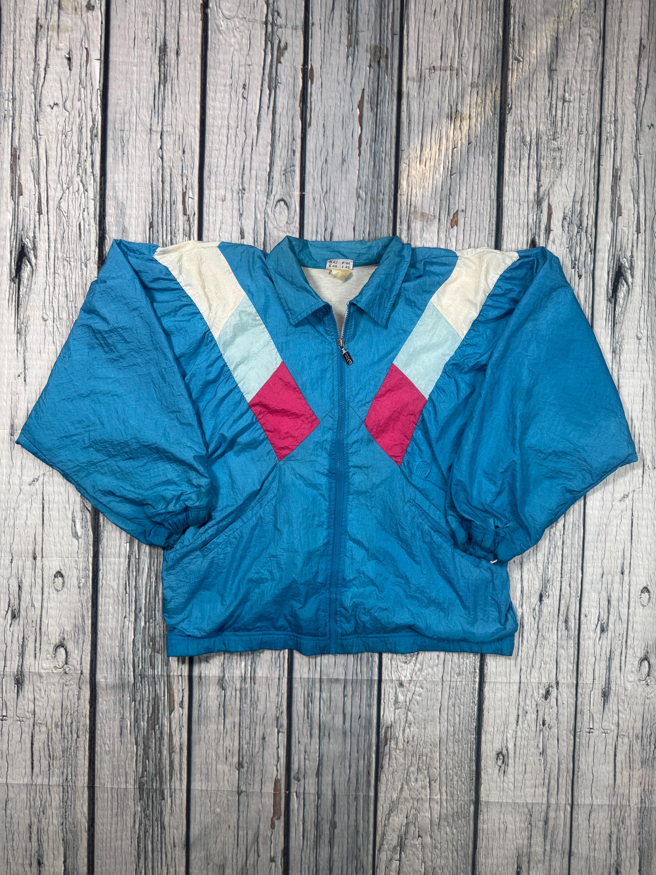 Combinaison Vintage Sergio Tacchini Années 80 – Blocs De Couleurs – Taille 8