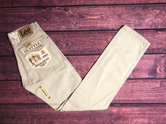 Vintage LEE Seattle Pants 90s High Waisted Pants Straight Leg Sand