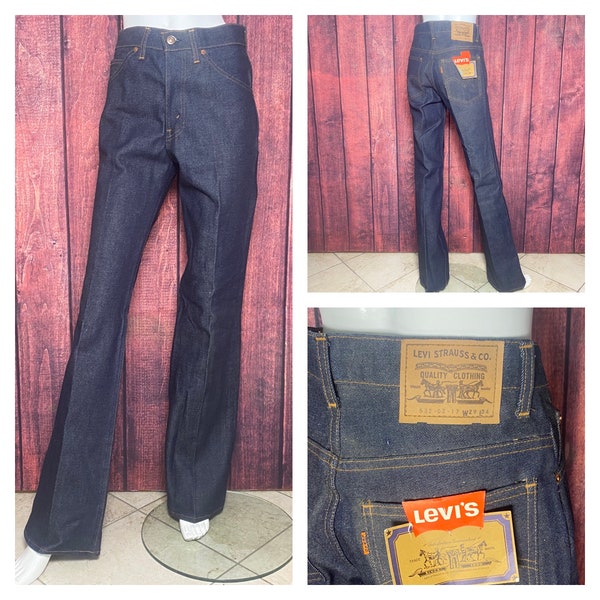 Levi's Jeans des années 70 Vintage modèle 632 Bleu - Pantalon Flare style Hippie taille haute Unisex Denim neuf avec étiquette / taille 29 x 34