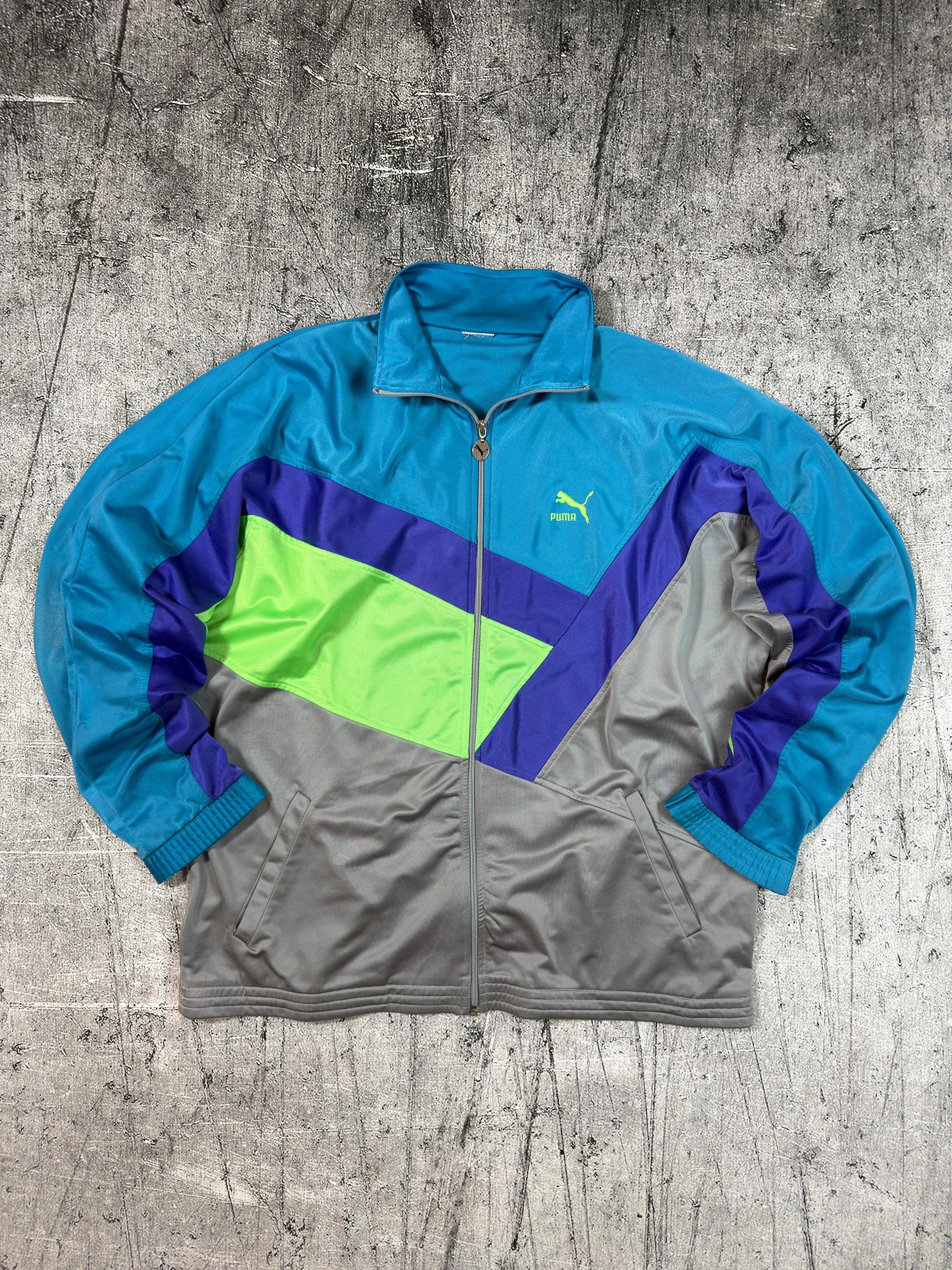 Vintage Puma 90s Colorblock Tracksuit Mens Set XL: Windbreaker