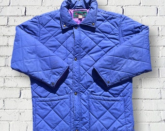 Kurtka pikowana Fila Vintage: wzór diamentowy w kolorze fioletowym z lat 90., męska XL