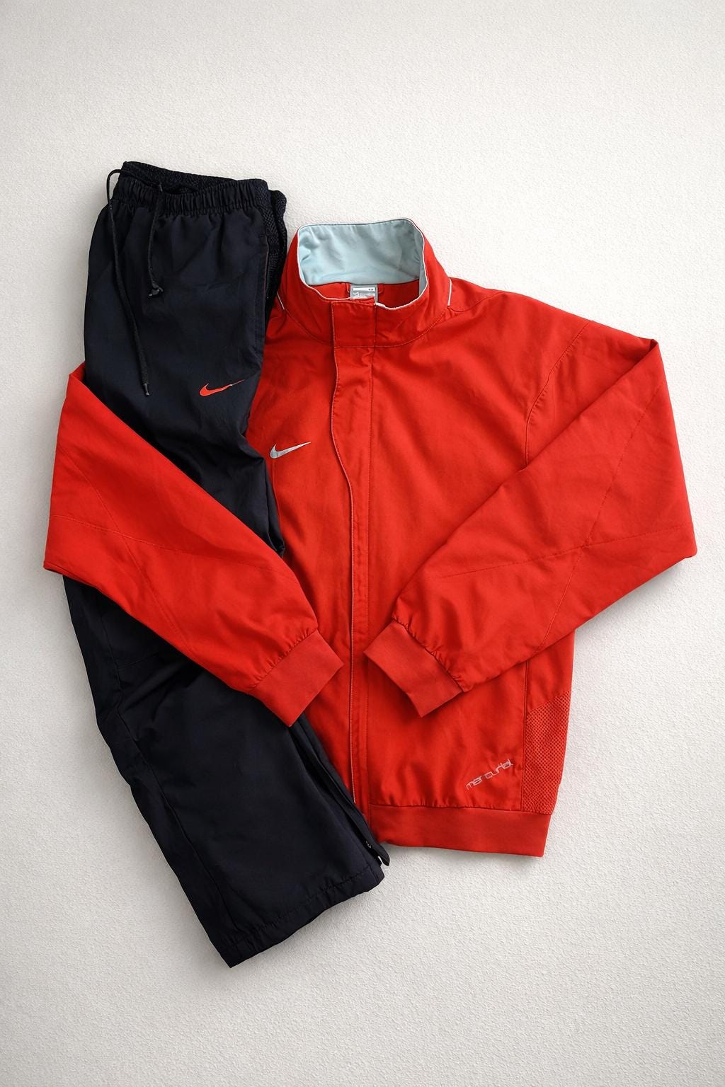 Vintage Nike Mercurial 2000s Mens Tracksuit Red Black: Y2K