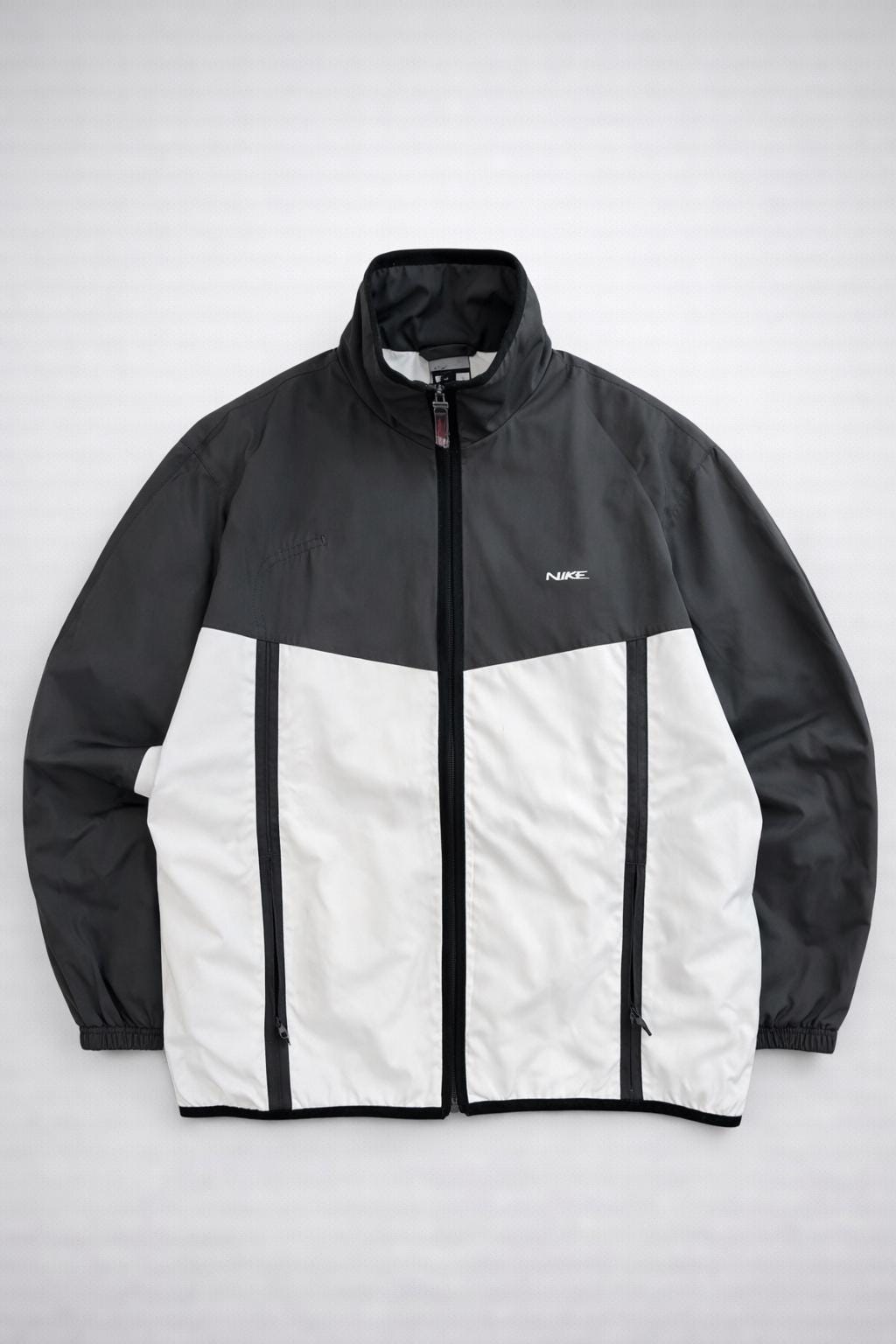 Vintage Nike 2000s Tracksuit Set Grey White: Polyester Oversize