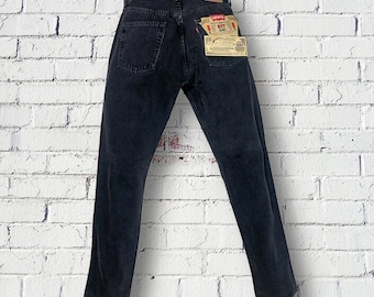 Vintage Levi's 517 Bootcut Jeans de cintura alta 90s negro descolorido - unisex, tamaño regular, lavado, nuevo con etiqueta / W28 L32 - W31 L34