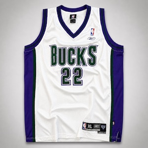 Canotta vintage NBA Milwaukee Bucks Reebok Retro anni 2000 Michael Redd: Swingman bianca da casa ricamata XL