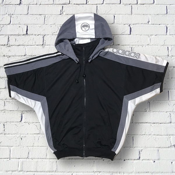 Adidas Vest Vintage 90s Y2K Oversize Unisex Men's Jacket Tracksuit Retro Track Jacket Sports Jogging Training - Size M