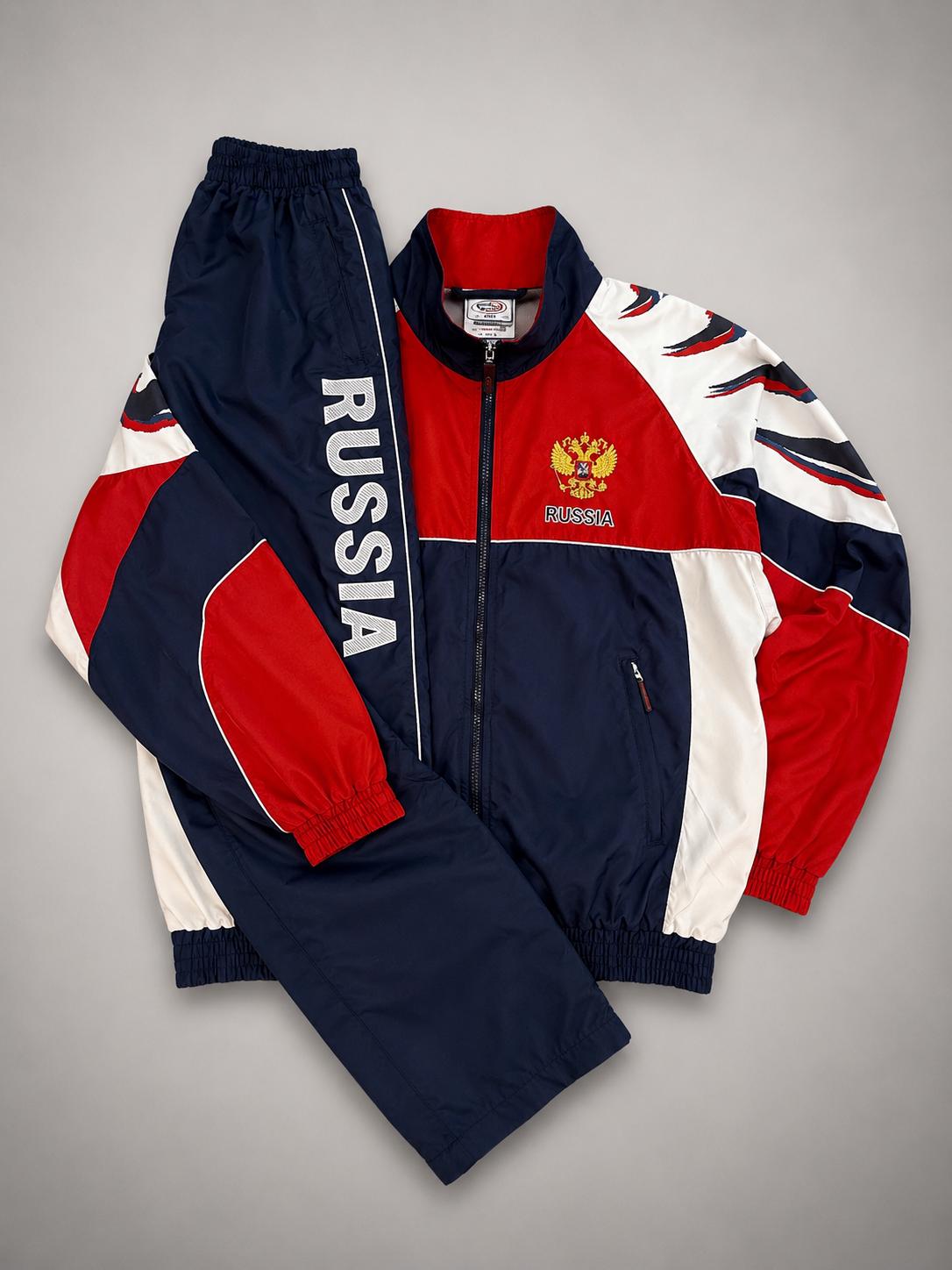Vintage Russia National Team Tracksuit Mens Set Forward Equip: Y2K