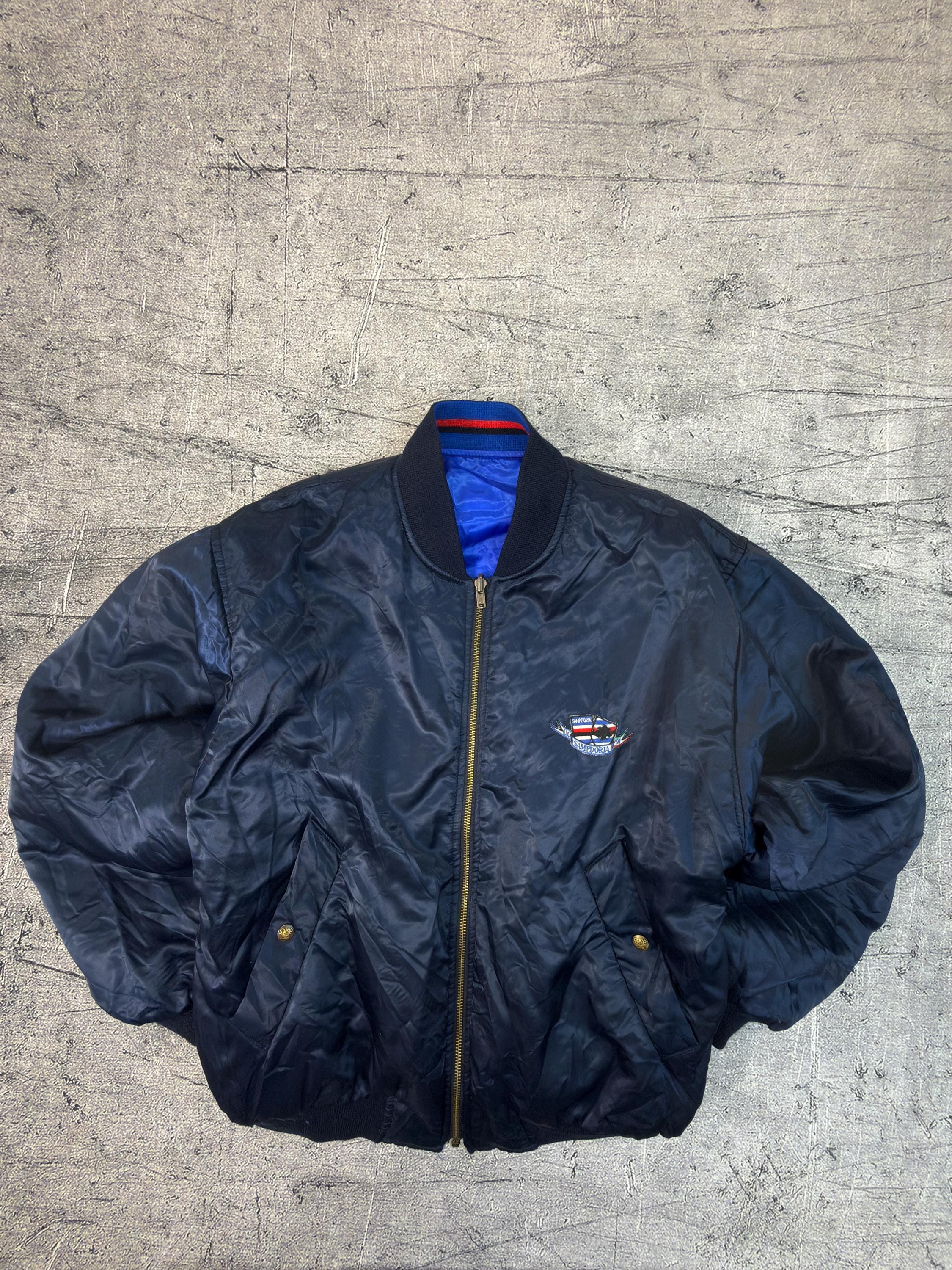 90s Vintage ASICS U.C. Sampdoria Reversible Bomber Jacket 
