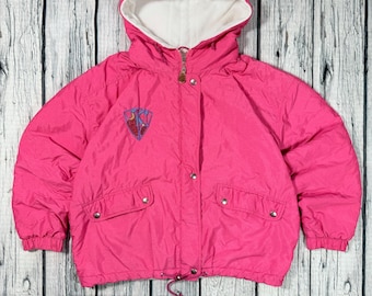 Vintage 90s Pink Ski Jacket: Italian Made Oversized Winter Coat