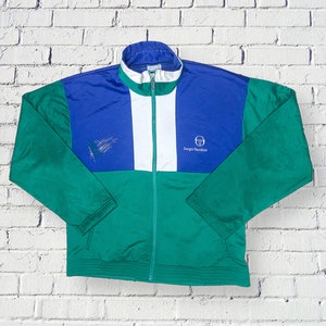 Vintage Sergio Tacchini Track Jacket: 90s Green Sports Jacket
