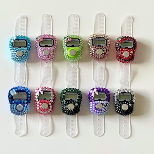 宝石付きデジタルフィンガーカウンター：Tasbihの祈りのビーズ、編み物の列トラッカー