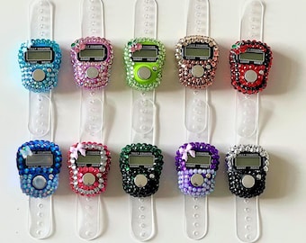 Contador digital de dedos con joyas: Cuentas de oración Tasbih, contador de filas de tejido