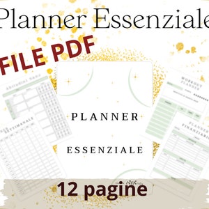 ITALIAN PDF Essential Daily and Weekly Planner + Weekly Menu + Workout 12 A4 printable pages