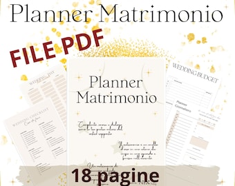 PDF ITALIANO Planner Matrimonio Wedding 18 pagine stampabili A4