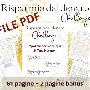 PDF Libro Challenge del risparmio del denaro pdf da scaricare e STAMPARE A4 ITALIANO Già pronto da stampare budget