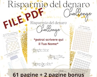 PDF Libro Challenge del risparmio del denaro pdf da scaricare e STAMPARE A4 ITALIANO Già pronto da stampare budget