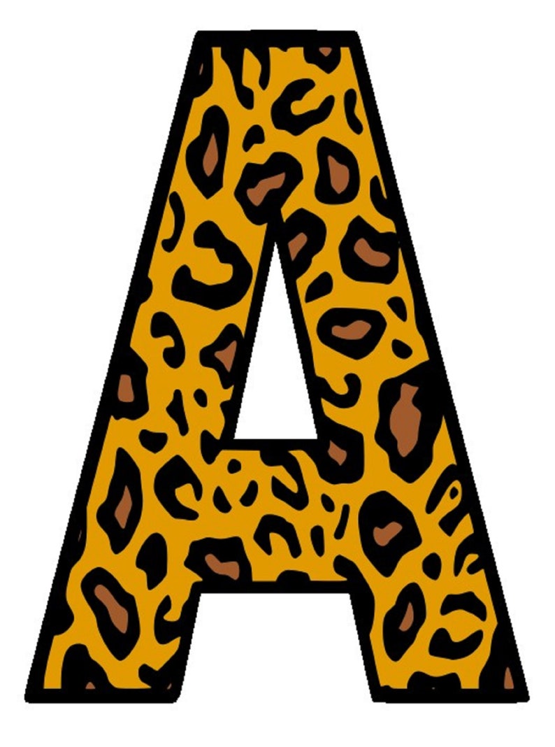 Alphabet Font Leopard Print Svg, Dxf, Png, Jpeg File, Alphabet Fonts