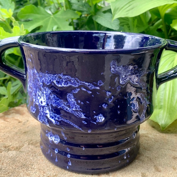 Blue Flower Pot Etsy