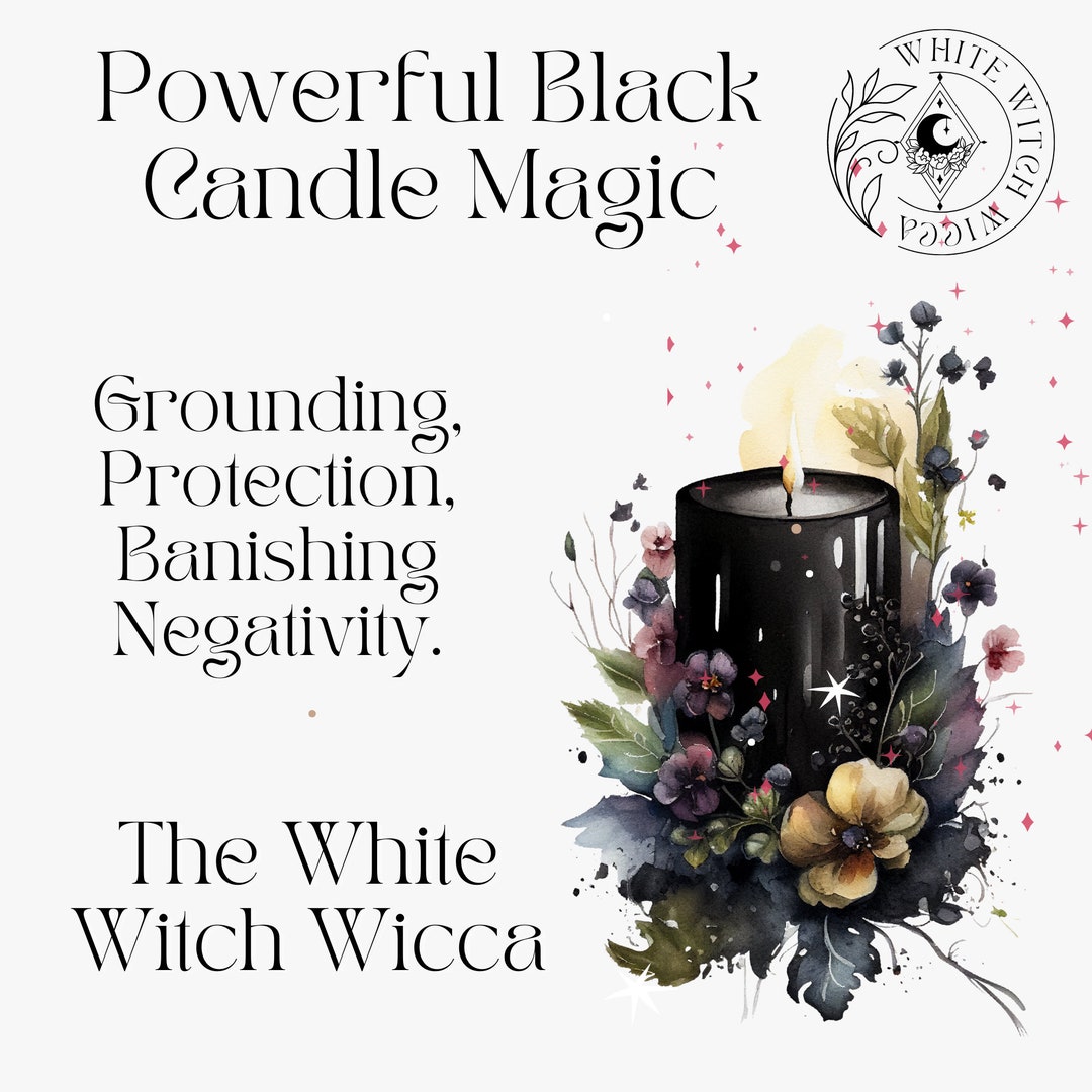 Black Candle Magic Spell Grounding, Protection and Banishing Negative ...