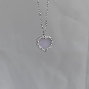 100 % Authentic Jadeite Jade Love Heart Pendant in Light Lavender Purple