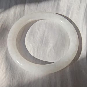 MADE IN-HOUSE Certifiable Natural Grade-A Jadeite Bangle in Dreamy White (58.5mm Round)
