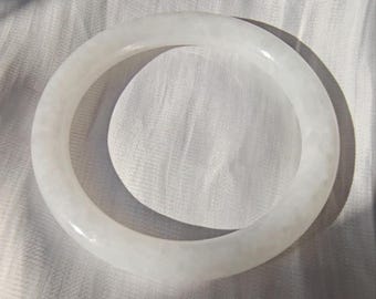 52 mm 認定タイプ A 100%天然グリーン/ホワイトスクエアジェダイト翡翠