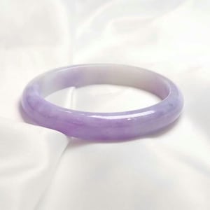 MADE IN-HOUSE Certifiable Natural Grade-A Jadeite Bangle in Lavender Purple (58mm Half Round)