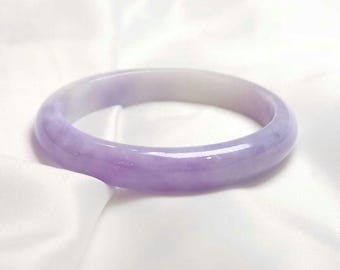 自社製造 認定天然グレードA翡翠バングル ラベンダーパープル（58 mm