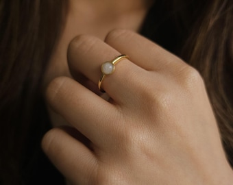 Galaxy | Moon 100% Authentic Jadeite Jade Open Ring in Milky White