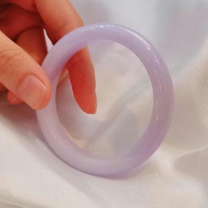 MADE IN-HOUSE Certifiable Natural Grade-A Jadeite Bangle in Lavender Purple (55.8mm Half Round)