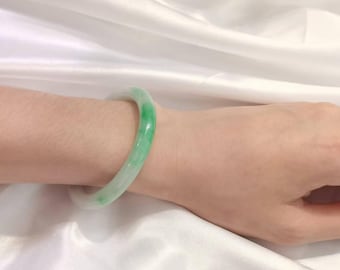 52.5 mm 認定天然 100% 天然 タイプ A サニーグリーン 薄型 翡翠