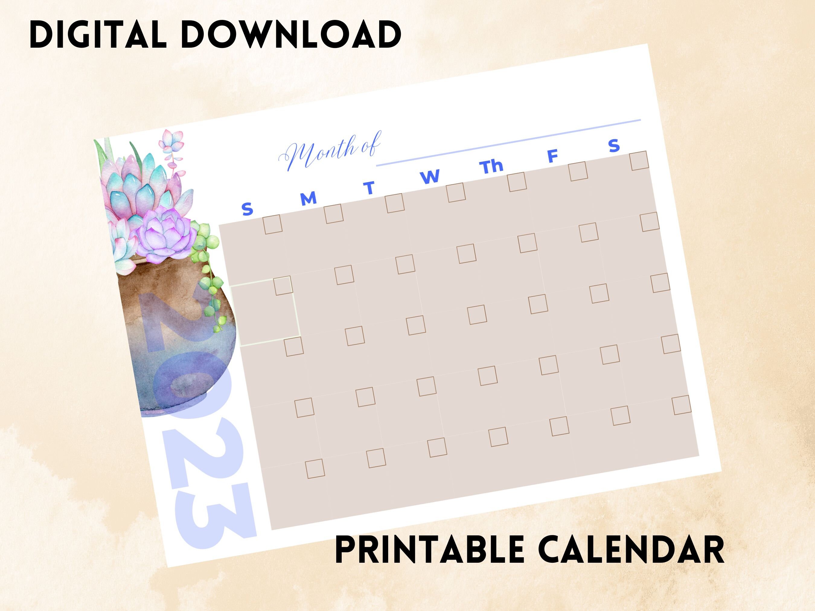 Printable Calendar 1 - Etsy