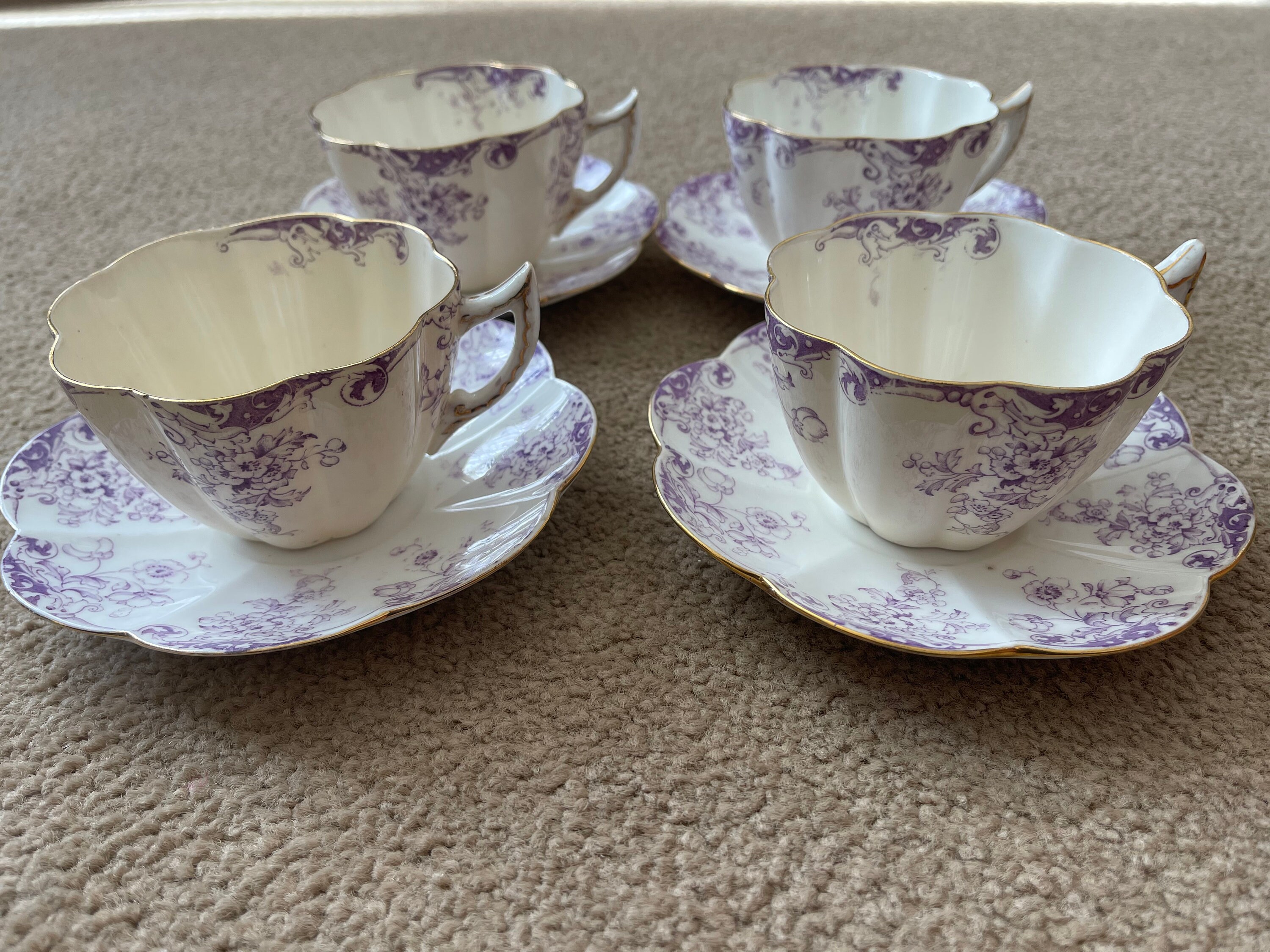 Foley China (wileman/shelley) 4 Cups and Saucers - Etsy UK