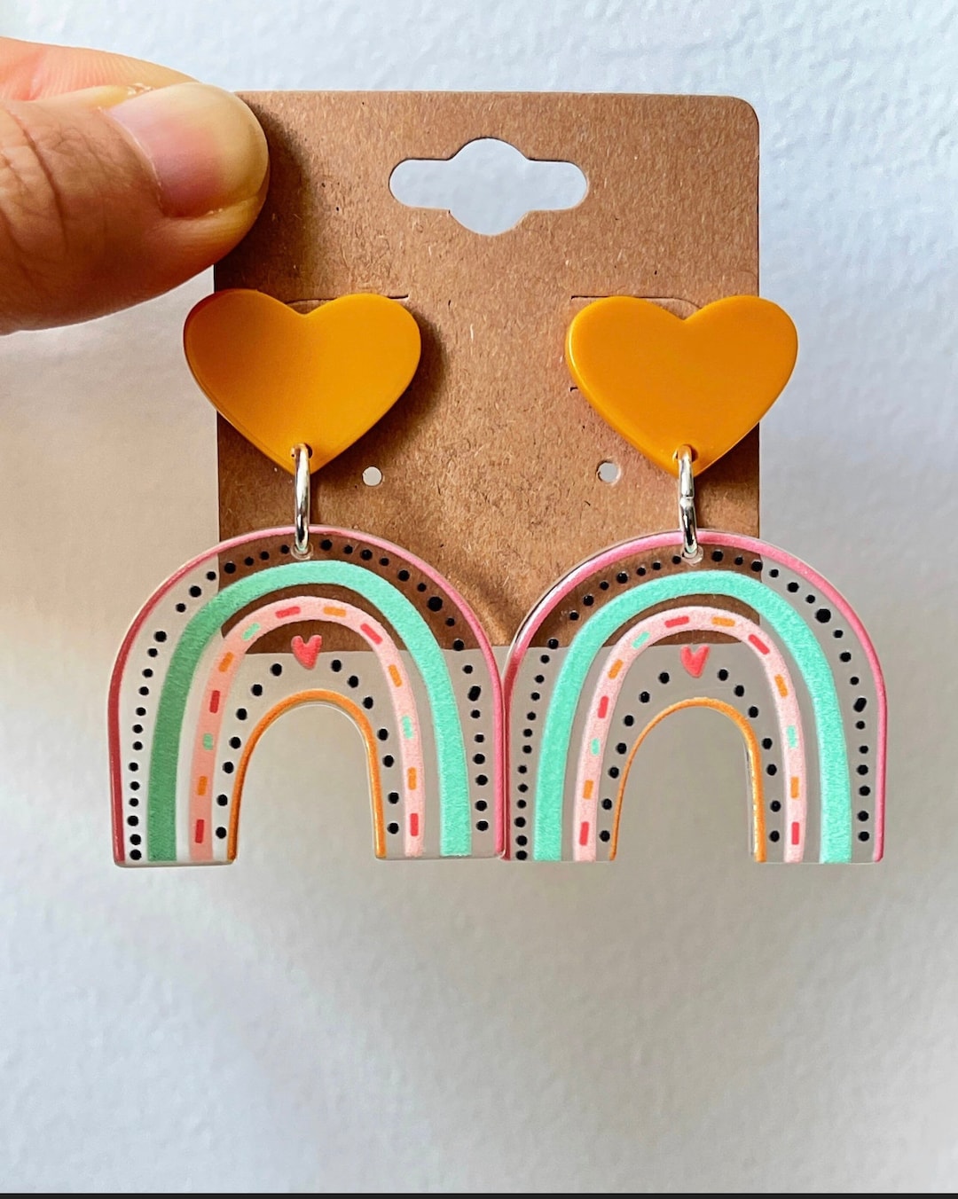 2023 Christmas Gifts for Her Lovely Rainbow Stud Earrings Pastel