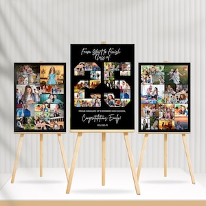 Graduation Photo Collage Class of 2025 TEMPLATE Set, Graduation Party Poster Display, Personalized Gift for Graduate Graduation Welcome Sign