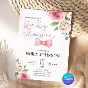 Baby in Bloom Invitation, Wildflowers Baby Shower Invitation, Purple Pink Flower Invitation, Wild Flower Invite, Floral Baby Brunch Invite