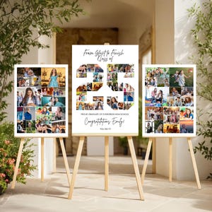 Graduation Photo Collage Class of 2025 TEMPLATE Set, Graduation Party Poster Display, Personalized Gift for Graduate Graduation Welcome Sign