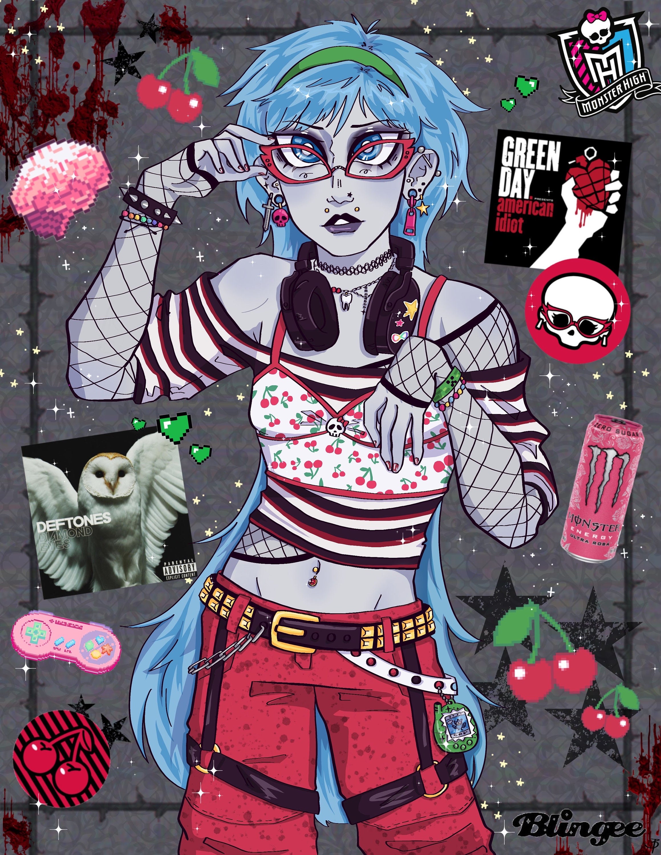 Emo Ghoulia Yelps :3 holographic Print - Etsy