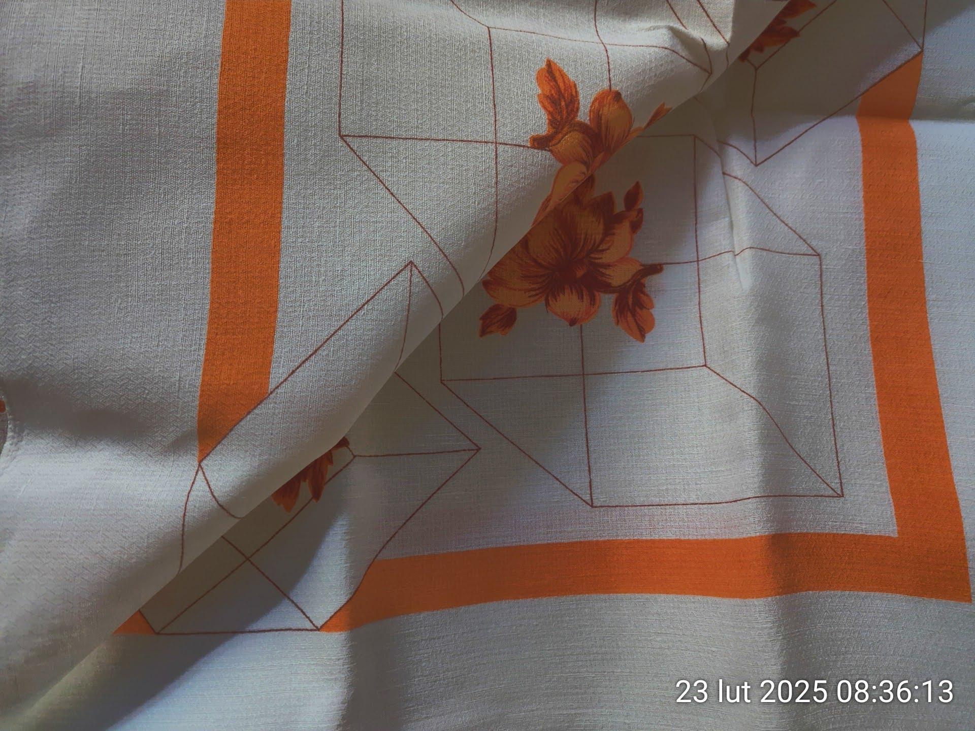 1970年代のリネン亜麻のテーブルクロス、ヴィンテージポーランド