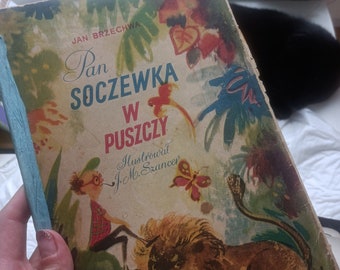 1958 Pan Soczewka Jan Brzechwa Libro per bambini da favola vintage in polacco Szancer