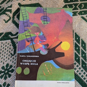 Libro per bambini polacco antico vintage, illustrazioni retrò, grafica, estetica femminile, stile femminile