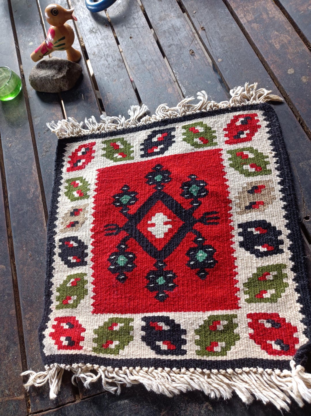Polish Rinner 1970 Cepelia Polish Folk Art Poland Kilim Runner Ethnic Sri Yantra ...
