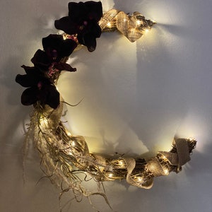 Crescent Moon Floral Wreath (Large)