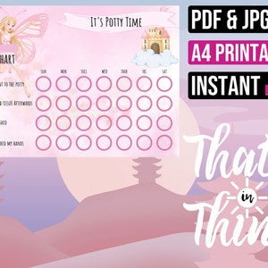 Potty Training Chart for Kids Fairy Potty Training Chart Printable ...