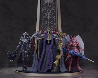 Overlord Diorama 3D STL File - Ainz, Albedo and Shalltear | *Digital Download*