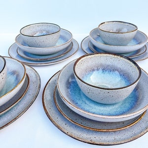 Handmade Ceramic Portuguese Dinnerware Set Porcelanic Stoneware Terrafina UNRO