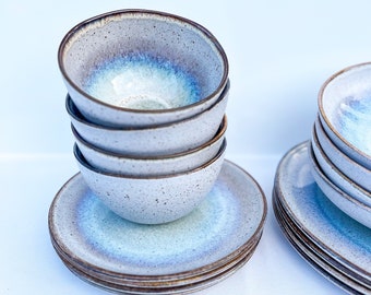 SET DE VAISSELLE EN GRÈS CREUSÉ À LA MAIN - Maison Gala