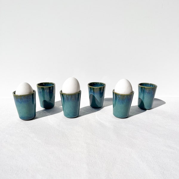 Green handmade ceramic espresso cups set of 6 espresso mugs handmade egg cups teal portuguese Amazonia ceramic cup mothersda gift for friend